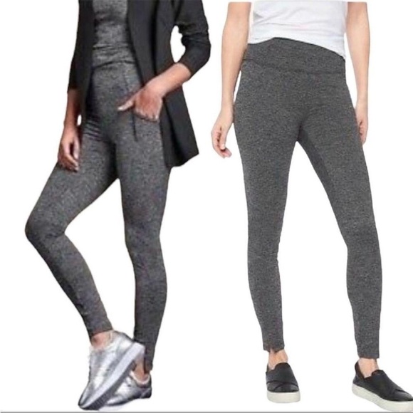 Athleta Pants - Athleta Mid-Rise Herringbone Mercer Compression Tight Side Pocket Leggings XS